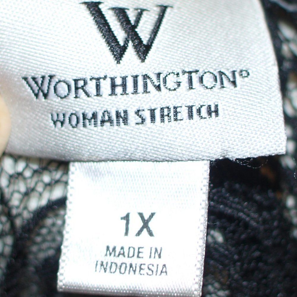 Worthington Woman Black Lace Top Size XL‎ - Picture 6 of 6